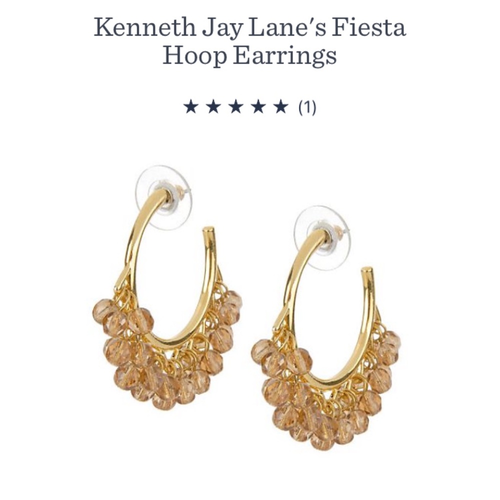 KJL Kenneth Jay Lane Fiesta Hoop Earrings/Warranty/Signature Red Pouch/NEW!